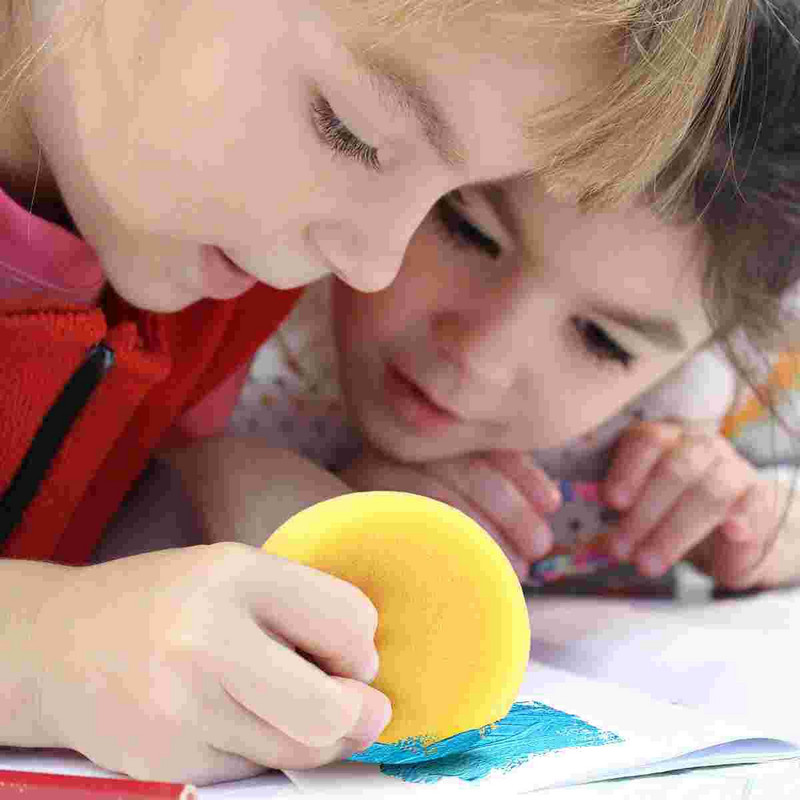 12 vnt. apvalios kempinės Sintetinės praktiškos apskritimo kempinės Mažos kempinės Geltonos kempinės dažymui keramikos valymo virtuvės įrankiai