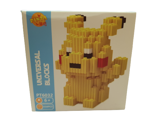 Конструктор Pikachu, Тип лего, Пластмасов, 558 части