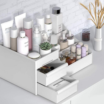 Makeup Organizer Συρτάρι Τύπος αποθήκευσης για καλλυντικά Κουτί επιφάνειας εργασίας Φινίρισμα Dresser Skin Κραγιόν Πλαστικό ράφι Αξεσουάρ μπάνιου