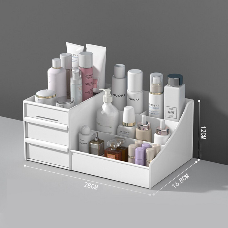 Organizator de machiaj tip sertar Depozitare pentru cutie de cosmetice Finisaj de birou Dulap piele Ruj Raft din plastic Accesorii pentru baie