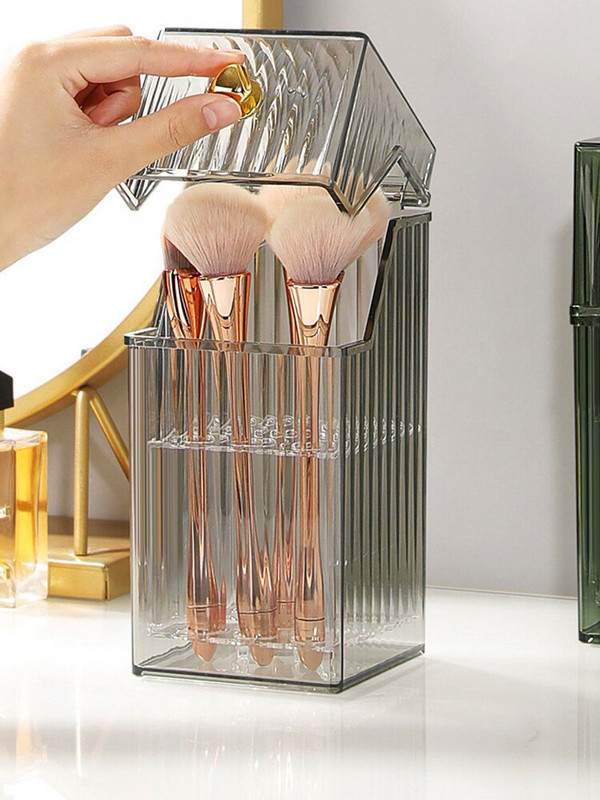 Suport din plastic pentru perie de machiaj Cartuș de depozitare perie cosmetică de lux Cartuș de depozitare pentru perie de praf fără praf Găleată cosmetică