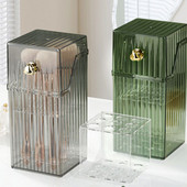 Depozitare cosmetice din plastic Suport de depozitare multifuncțional pentru produse cosmetice Cutie cosmetică portabilă de blat rezistentă la praf pentru masă de toaletă