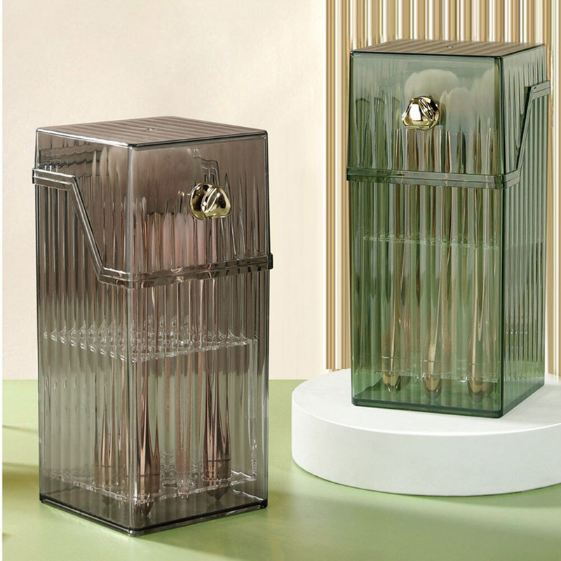 Depozitare cosmetice din plastic Suport de depozitare multifuncțional pentru produse cosmetice Cutie cosmetică portabilă de blat rezistentă la praf pentru masă de toaletă