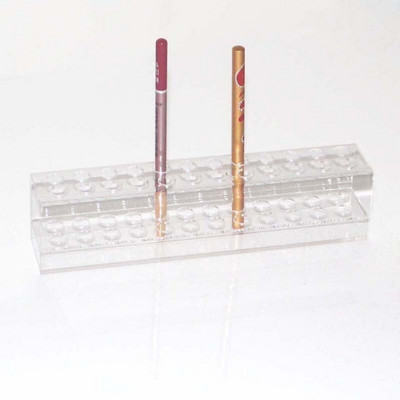 Ακρυλικό κουτί καλλυντικών 24 οπών Κουτί κοσμημάτων Προστατευτικό βούρτσας μολυβιού φρυδιών με βούρτσα μακιγιάζ Οργάνωση βάσης οθόνης