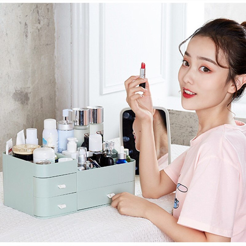 Organizator šminke Kućna radna površina Ladica Stalak za pohranu Kutija za pohranu kozmetike za njegu kože Plastična kutija Jednostavna kućanska