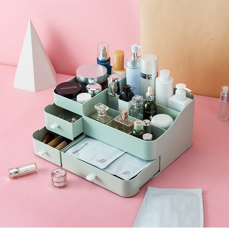 Organizator šminke Kućna radna površina Ladica Stalak za pohranu Kutija za pohranu kozmetike za njegu kože Plastična kutija Jednostavna kućanska