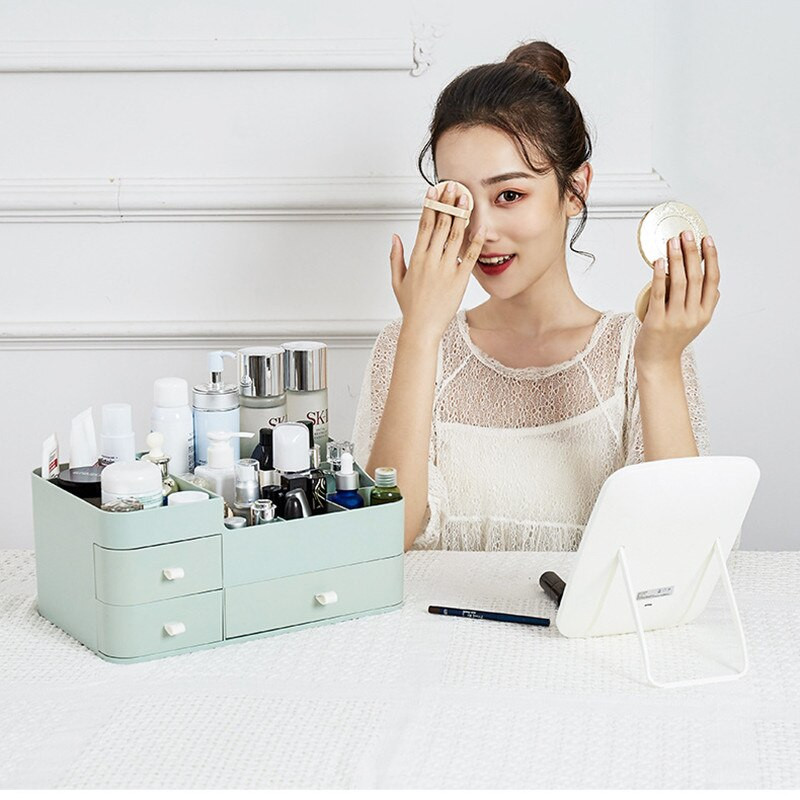 Organizator šminke Kućna radna površina Ladica Stalak za pohranu Kutija za pohranu kozmetike za njegu kože Plastična kutija Jednostavna kućanska