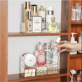 Κουτί αποθήκευσης με στρώσεις μακιγιάζ Διαφανές ακρυλικό τραπέζι ντυσίματος καλλυντικό κραγιόν φινίρισμα πλέγμα Κουτί επιτραπέζιου συρταριού Αποθηκευτικός χώρος