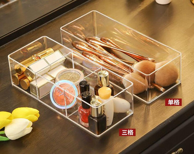 Κουτί αποθήκευσης με στρώσεις μακιγιάζ Διαφανές ακρυλικό τραπέζι ντυσίματος καλλυντικό κραγιόν φινίρισμα πλέγμα Κουτί επιτραπέζιου συρταριού Αποθηκευτικός χώρος