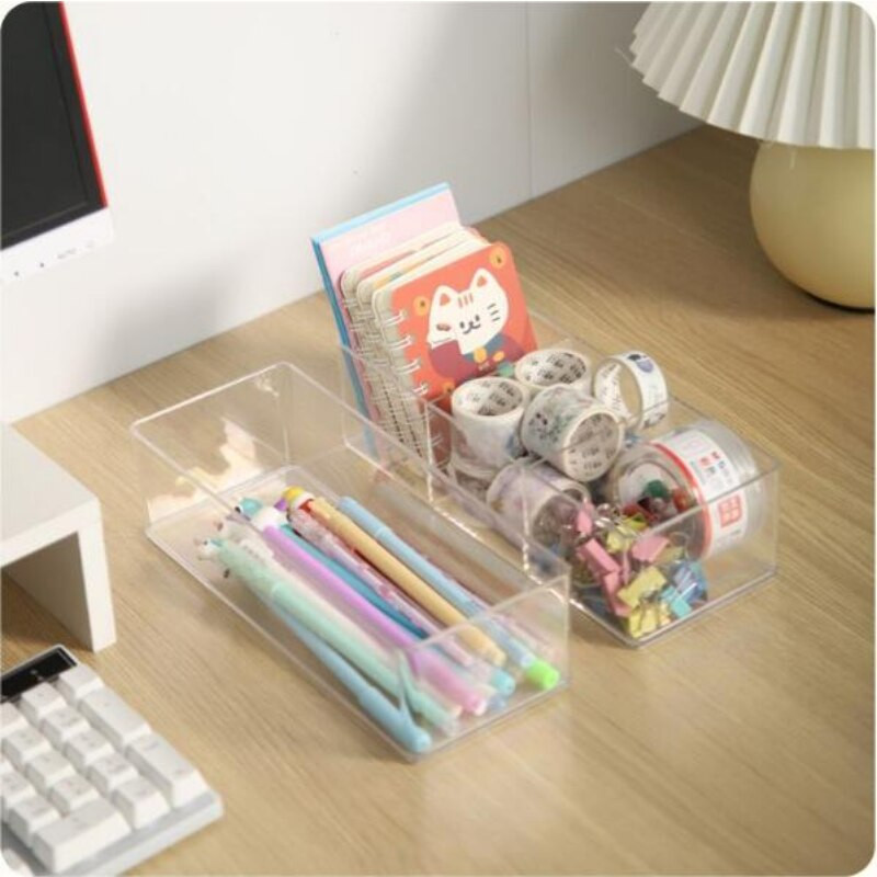 Κουτί αποθήκευσης με στρώσεις μακιγιάζ Διαφανές ακρυλικό τραπέζι ντυσίματος καλλυντικό κραγιόν φινίρισμα πλέγμα Κουτί επιτραπέζιου συρταριού Αποθηκευτικός χώρος