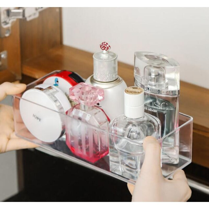 Κουτί αποθήκευσης με στρώσεις μακιγιάζ Διαφανές ακρυλικό τραπέζι ντυσίματος καλλυντικό κραγιόν φινίρισμα πλέγμα Κουτί επιτραπέζιου συρταριού Αποθηκευτικός χώρος