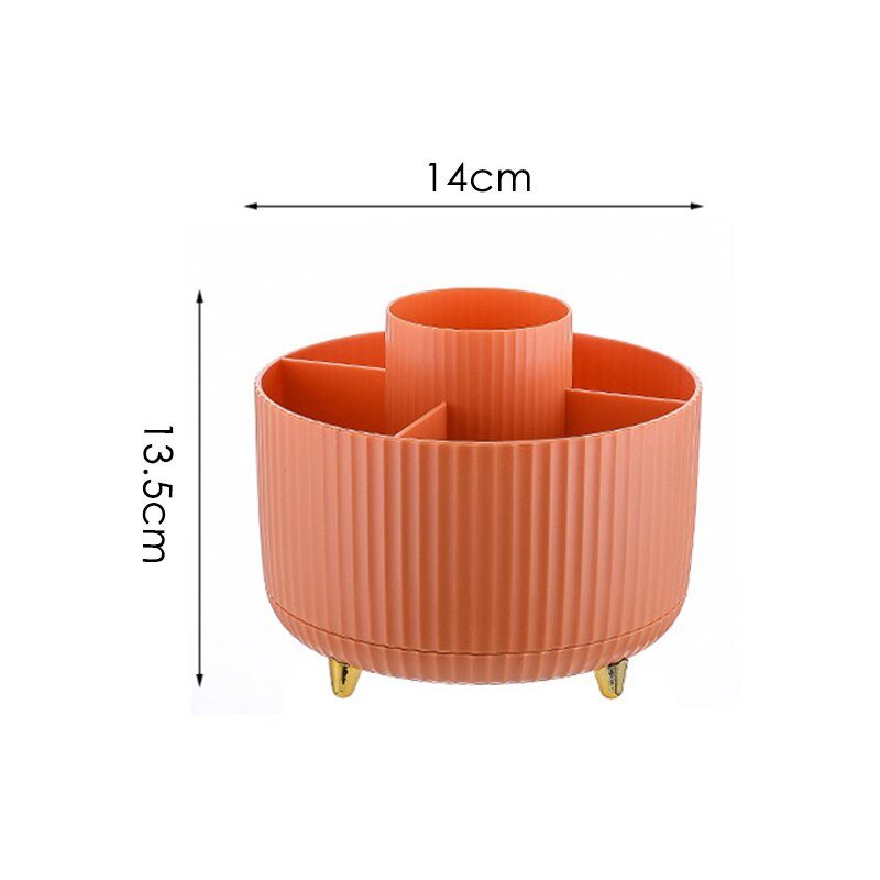 Cutie de depozitare pentru pensule de machiaj rotative 360 cu separator Suport pentru creion pentru pix, birou, sufragerie, organizator pentru blat