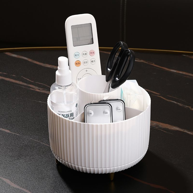 Cutie de depozitare pentru pensule de machiaj rotative 360 cu separator Suport pentru creion pentru pix, birou, sufragerie, organizator pentru blat