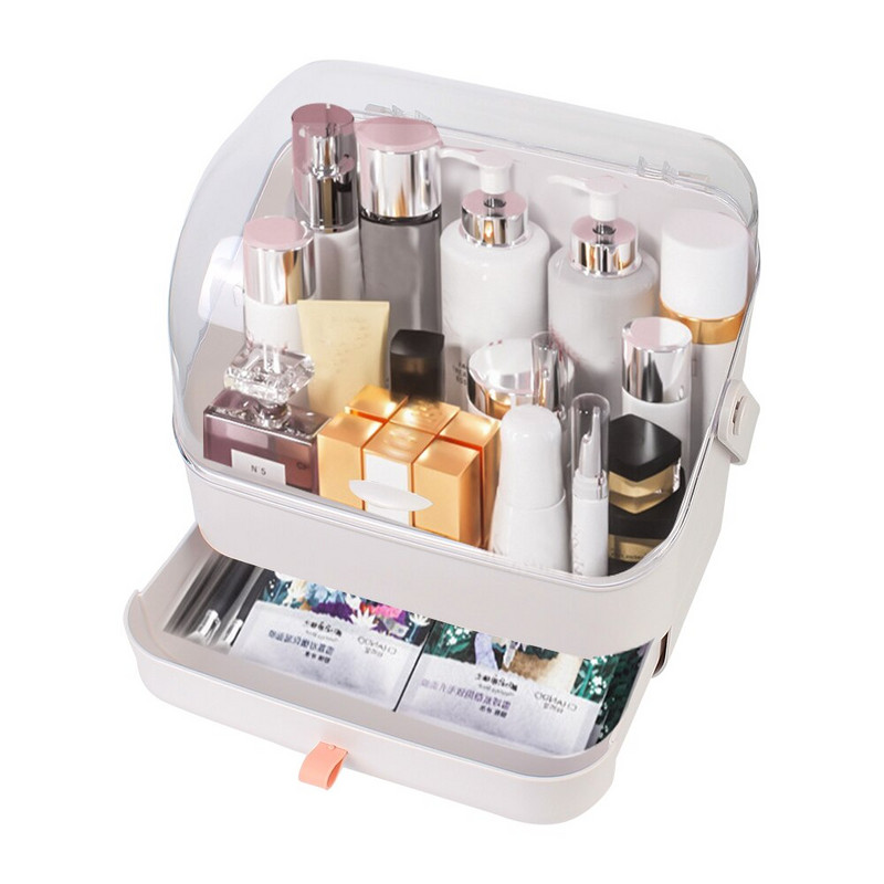 Plastikinė kosmetikos laikymo dėžutė Makiažo organizatorius Namų laikymo konteineris Permatomas odos priežiūros papuošalų dėklas, atsparus vandeniui ir dulkėms