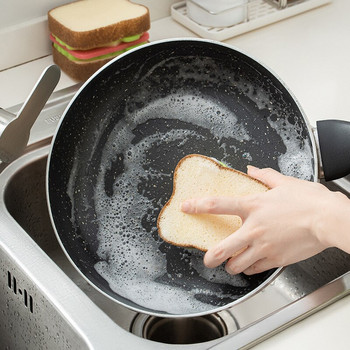 Thanstar Soft Toast Shape Sponge Creative Sandwich Style Scrubber Πλύσιμο Πιάτων Αξεσουάρ οικιακού καθαρισμού Είδη κουζίνας