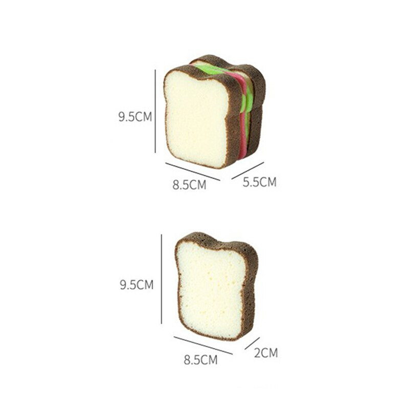 Thanstar Soft Toast Shape Sponge Creative Sandwich Style Scrubber Πλύσιμο Πιάτων Αξεσουάρ οικιακού καθαρισμού Είδη κουζίνας