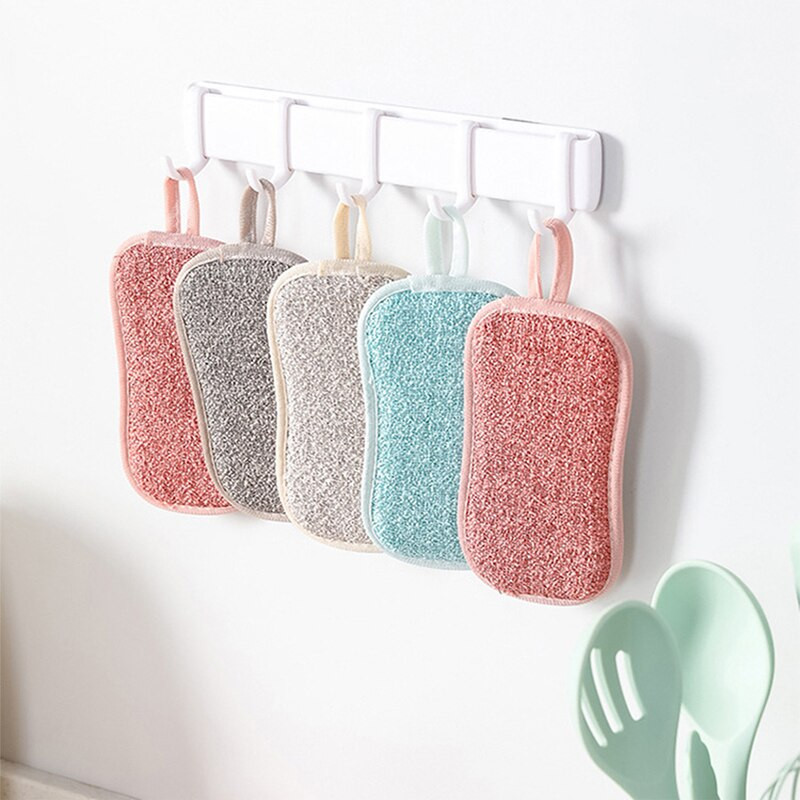 4 τμχ Μαξιλαράκι καθαρισμού διπλής όψης μαγικό σφουγγάρι πιάτων καθαρισμού Επαναχρησιμοποιήσιμο πανί σκουπίζοντας πανί κουζίνας Αξεσουάρ πλυντηρίου πιάτων