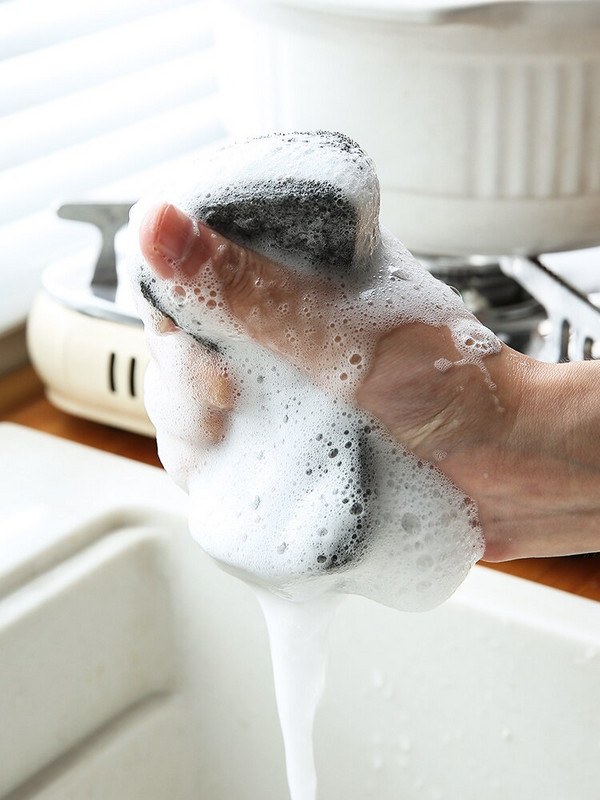 Imitație de lufa Burete Burete Mop Perie Bol Perie îngroșată Oală Tampă de curățat Curățarea bucătăriei Uscare ușoară Curățare lavetă