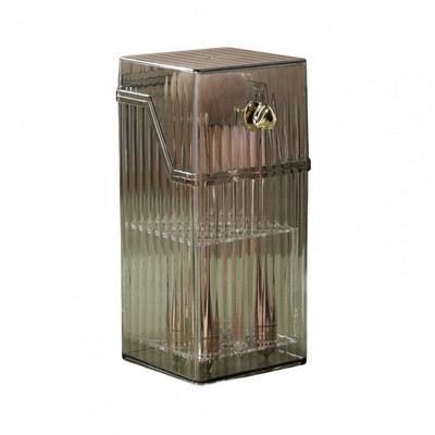 Κουτί βούρτσας καλλυντικών με καπάκι Διαφανές μακρόστενο πόμολο οργανωμένο με προστασία από τη σκόνη Keep Neat Κραγιόν Μολύβι φρυδιών Πινέλο μακιγιάζ O