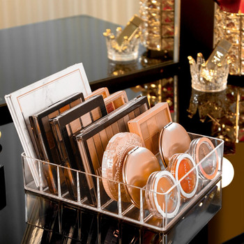 Clear Plastic Makeup Cosmetic Stand Holder Makeup Eyeshadow Palette Storage Organizer 7 θέσεων Αξεσουάρ κουτιού αποθήκευσης