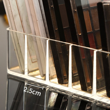 Прозрачна пластмасова стойка за грим Стойка за козметика Органайзер за съхранение на палитра сенки за грим 7 отделения Кутия за съхранение Аксесоари