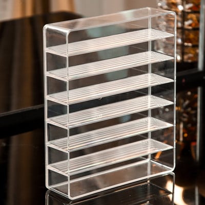 Suport pentru suport cosmetic pentru machiaj din plastic transparent Paleta de fard de pleoape Organizator de depozitare cu 7 compartimente Accesorii pentru cutie de depozitare