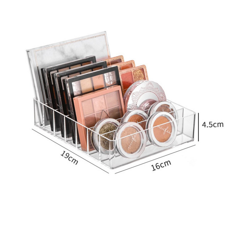 Suport pentru suport cosmetic pentru machiaj din plastic transparent Paleta de fard de pleoape Organizator de depozitare cu 7 compartimente Accesorii pentru cutie de depozitare