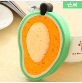 4tk/komplekt Creative Sponge Köögitarvikud Puuviljakuju pesunõud Käsna puhastusnõu Eemaldage plekid