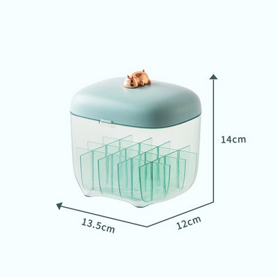 Organizatoare de machiaj Cutie de depozitare pentru ruj de lux, rezistentă la praf, drăguț din plastic, pentru cosmetice de birou, masă de toaletă multifuncțională cu oglindă