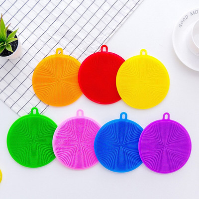 Perie de spălat vase din silicon de bucătărie, 5 bucăți, bol pentru vase moale, oală, instrument de curățare a legumelor, pentru curățarea buretelui, perie anti-opărire