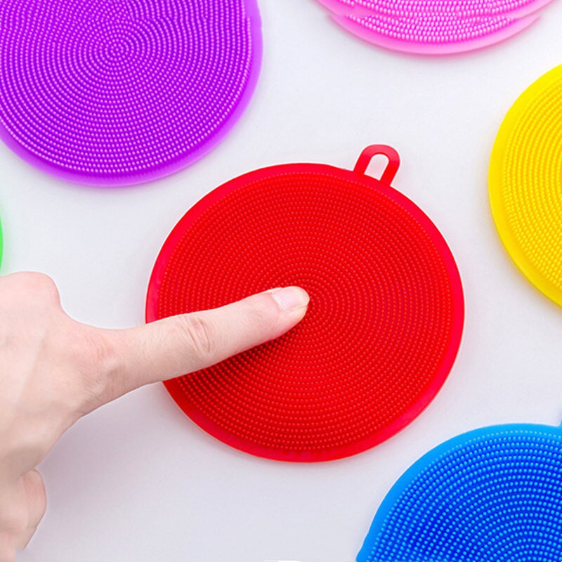 Perie de spălat vase din silicon de bucătărie, 5 bucăți, bol pentru vase moale, oală, instrument de curățare a legumelor, pentru curățarea buretelui, perie anti-opărire