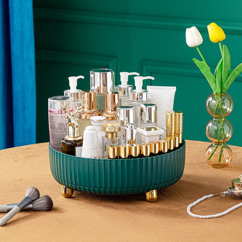 Organizator šminke, rotirajući za 360 stupnjeva, podesiva vitrina za pohranu kozmetike, višenamjenski spremnik za kuhinju JS23