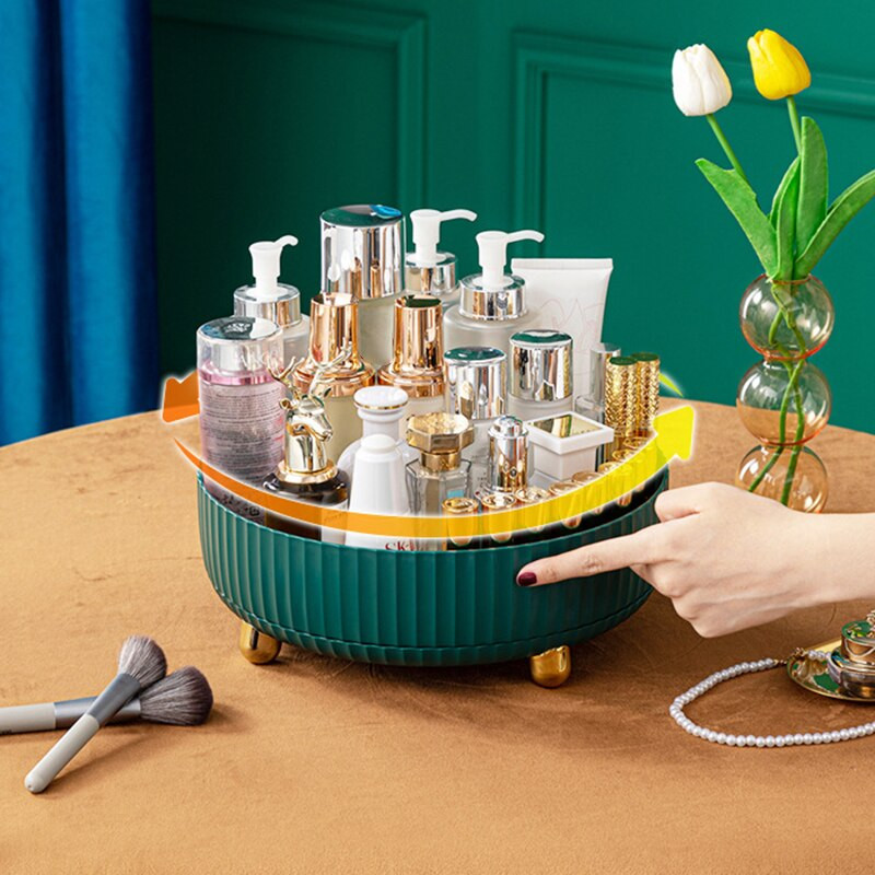 Organizator šminke, rotirajući za 360 stupnjeva, podesiva vitrina za pohranu kozmetike, višenamjenski spremnik za kuhinju JS23