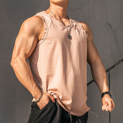 Κλασικό μοντέλο ανδρικό αμάνικο με οβάλ λαιμόκοψη