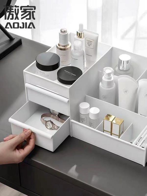 Cutie organizatoare de machiaj de mare capacitate, depozitare cosmetice, container pentru bijuterii, masă, articole diverse, cutie de depozitare, suport pentru pensule de machiaj