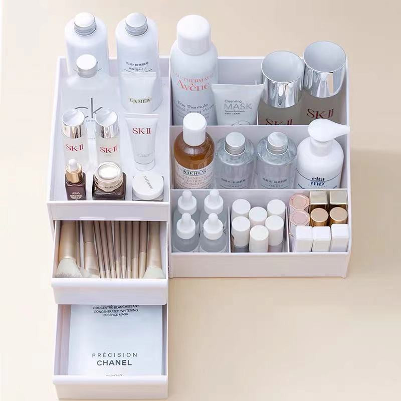 Cutie organizatoare de machiaj de mare capacitate, depozitare cosmetice, container pentru bijuterii, masă, articole diverse, cutie de depozitare, suport pentru pensule de machiaj