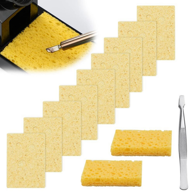 50 PCS Гъба за запояване Гъба за почистване на поялник 50 X 35 mm Топлоустойчива гъба за запояване за дома на автомобила