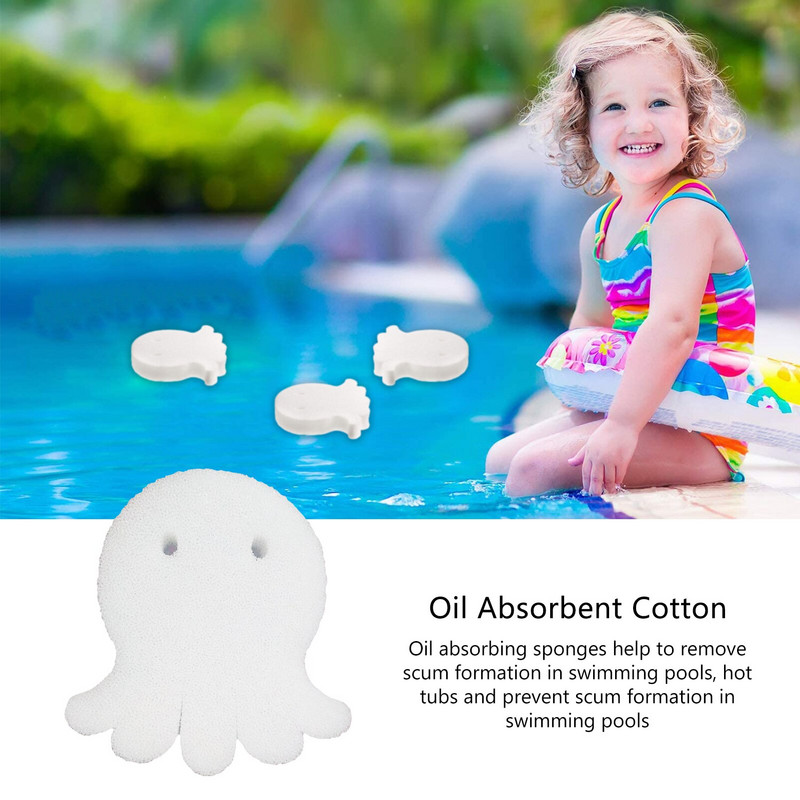 Viisnurkse kaheksajala kuju ja suurepärase töötlusega basseiniõli imav käsn veega täidetud basseinide vannide ja kuumade vannide jaoks