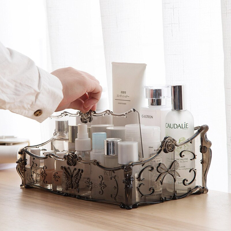 MeyJig Cutie de depozitare pentru cosmetice pentru machiaj Suport pentru ruj Birou Organizator pentru baie Vitrina de machiaj de capacitate mare