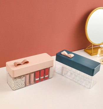 Makeup Organizer Box Lipsticks PMMA Plastic Be Dust-proof Κάλυμμα κραγιόν με θήκη 4 χρωμάτων Makeup Storage Organizer Νέο