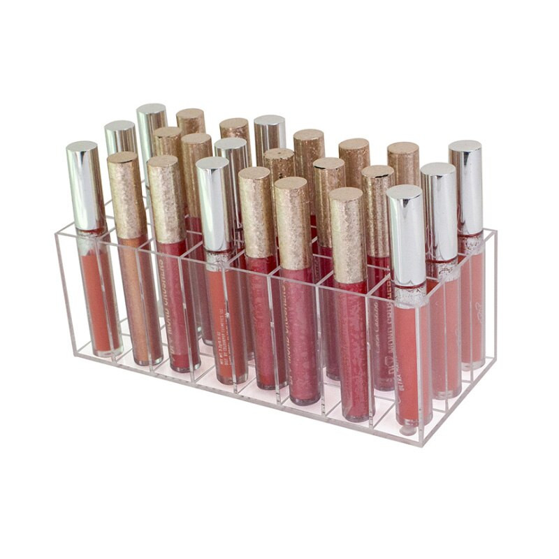 FANSHU Acrylic 24 Grid Organizer Εργαλεία Μακιγιάζ Θήκη Καλλυντικών Κουτί αποθήκευσης Κραγιόν Οθόνη Αξεσουάρ θήκη αποθήκευσης κοσμημάτων