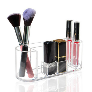 FANSHU Transport Make Brushes Storage Plastic Makeup Organizer Θήκη καλλυντικών εργαλείων με κάλυμμα Cosmetic Brush Storage Stand Box