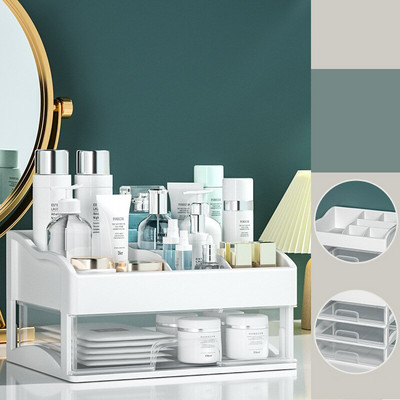 Organizator de machiaj Cutie de depozitare cosmetice de mare capacitate Container de bijuterii pentru mască facială cu sertar Organizator de articole diverse de birou de birou