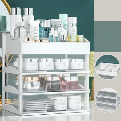 Organizator de machiaj Cutie de depozitare cosmetice de mare capacitate Container de bijuterii pentru mască facială cu sertar Organizator de articole diverse de birou de birou