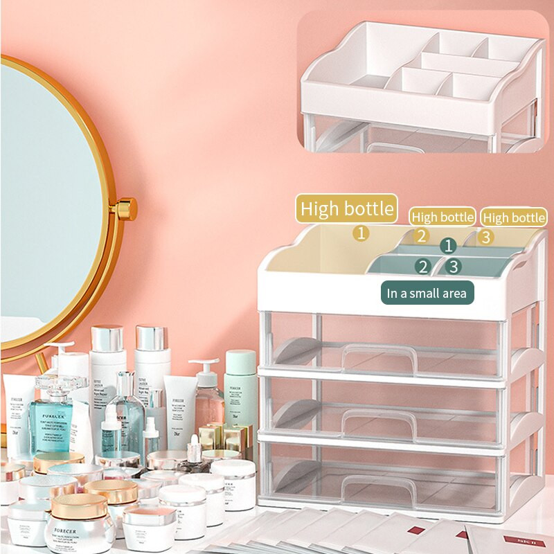 Organizator de machiaj Cutie de depozitare cosmetice de mare capacitate Container de bijuterii pentru mască facială cu sertar Organizator de articole diverse de birou de birou