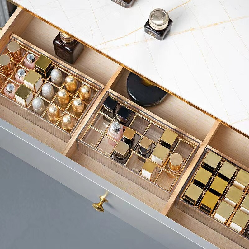 Cutie de depozitare pentru ruj cu grilă cu 18 grile, cutie de depozitare pentru machiaj, cutie de depozitare pentru ruj, lac de unghii, suport pentru afișaj, cutie de organizare pentru cosmetice