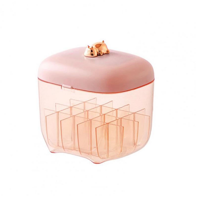 Praktiline huulepulgakarp Ruudukujulise huulepulga hoiukarp Sisseehitatud meigipeegel naiste huuleglasuuri ümbrise hoidik tolmukindel