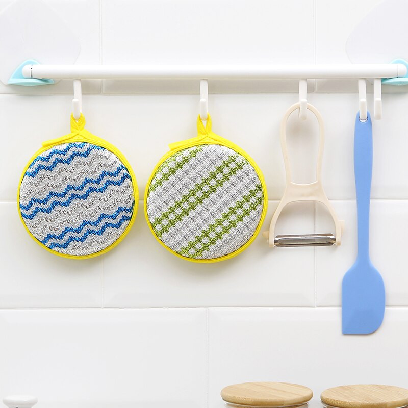 9 buc Burete dublu pentru spălat vase, oală, burete pentru curățarea vaselor, instrumente de curățare pentru uz casnic, veselă de bucătărie, perie de spălat vase