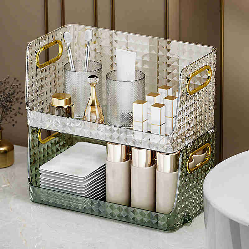 Cutie de depozitare cosmetice Organizator de mască Bijuterii Lac de unghii Container pentru machiaj Tavă de depozitare pentru articole diverse de birou pentru cameră, baie