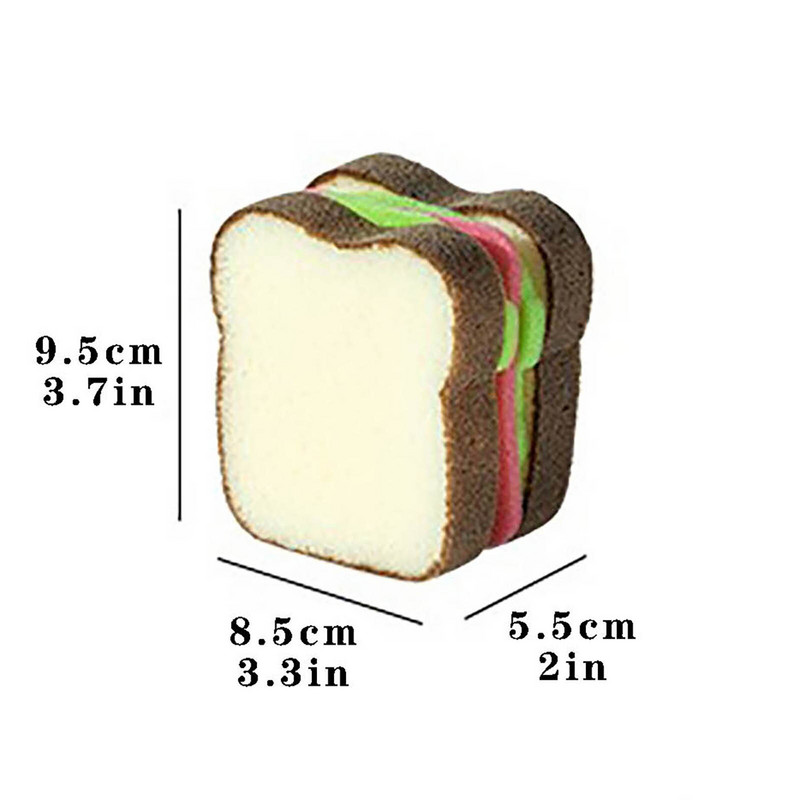 Forma pâinii Burete Sandwich Spălat vase Melanină Ştergeţi oală Perie Accesorii pentru curăţenie de uz casnic Curăţat Accesorii de bucătărie Instrumente